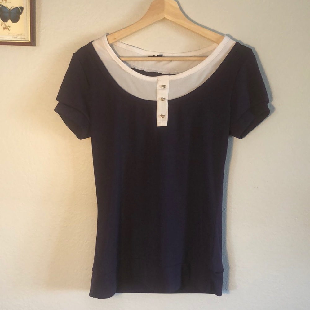 Gucci babydoll top navy